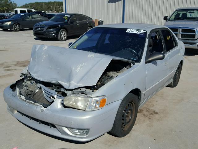 1NXBR12E21Z443740 - 2001 TOYOTA COROLLA CE SILVER photo 2