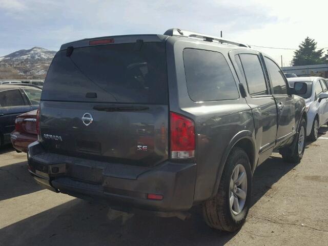 5N1AA08D08N609284 - 2008 NISSAN ARMADA SE GRAY photo 4