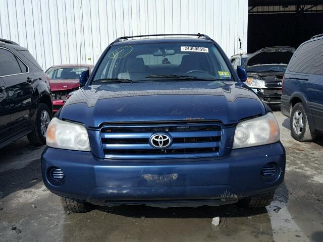 JTEDP21A540041614 - 2004 TOYOTA HIGHLANDER BLUE photo 9