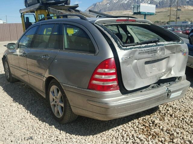 WDBRH81J05F619562 - 2005 MERCEDES-BENZ C 240 SPOR SILVER photo 3