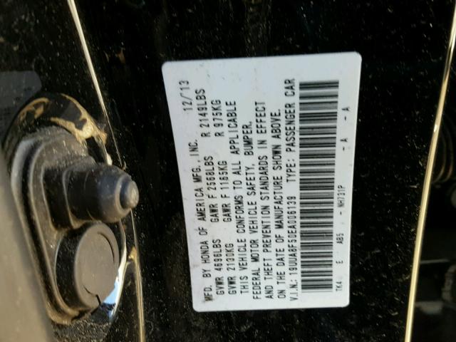 19UUA8F50EA006139 - 2014 ACURA TL TECH BLACK photo 10