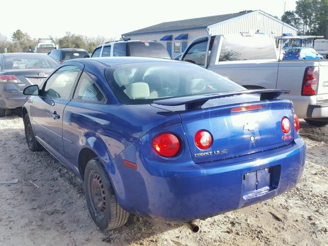 1G1AK15F277157718 - 2007 CHEVROLET COBALT LS BLUE photo 3