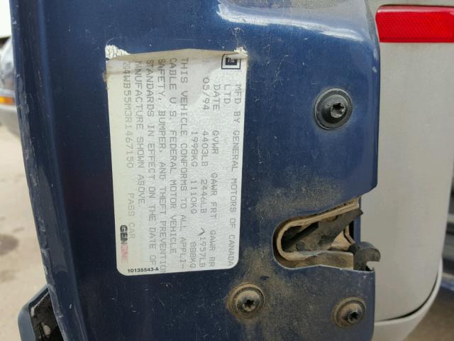 2G4WB55M3R1467150 - 1994 BUICK REGAL CUST BLUE photo 10