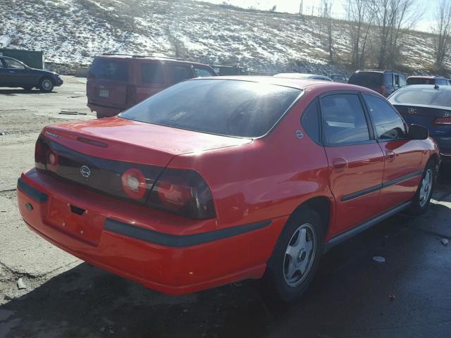 2G1WF55E519102405 - 2001 CHEVROLET IMPALA RED photo 4