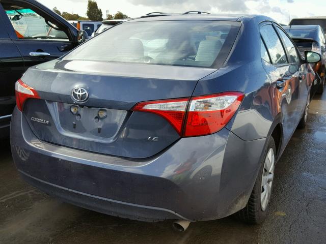 2T1BURHE1FC376187 - 2015 TOYOTA COROLLA L GRAY photo 4