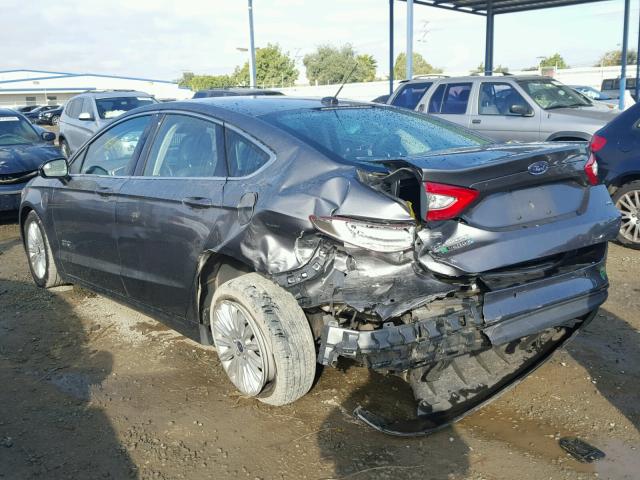 3FA6P0PU7ER256003 - 2014 FORD FUSION SE GRAY photo 3