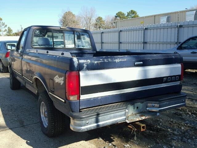 1FTEF14N5PNB17876 - 1993 FORD F150 BLUE photo 3