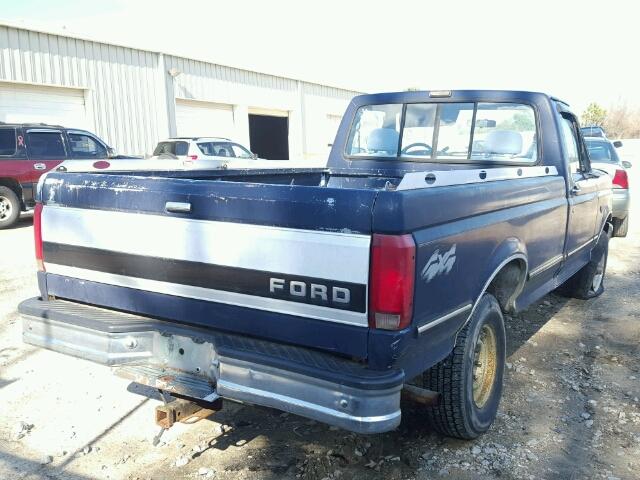 1FTEF14N5PNB17876 - 1993 FORD F150 BLUE photo 4