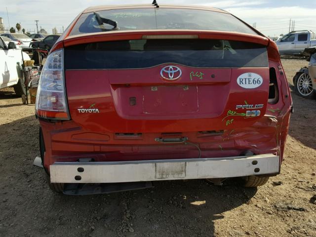 JTDKB20U373213535 - 2007 TOYOTA PRIUS RED photo 9