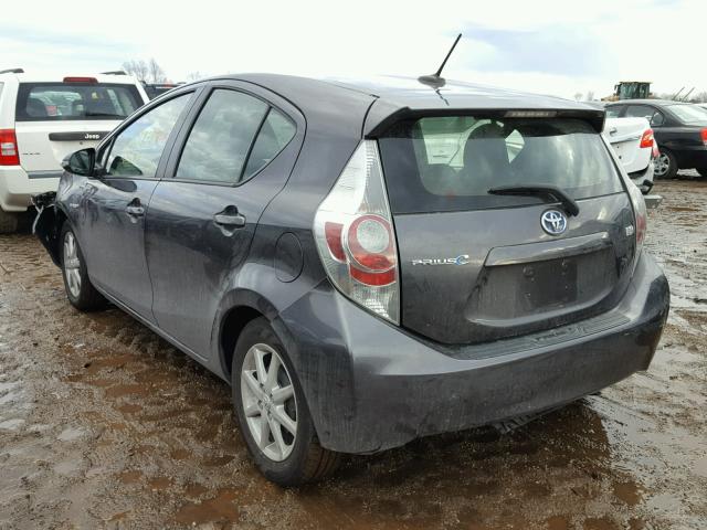 JTDKDTB30D1040021 - 2013 TOYOTA PRIUS C GRAY photo 3