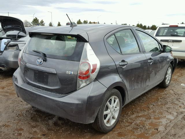 JTDKDTB30D1040021 - 2013 TOYOTA PRIUS C GRAY photo 4