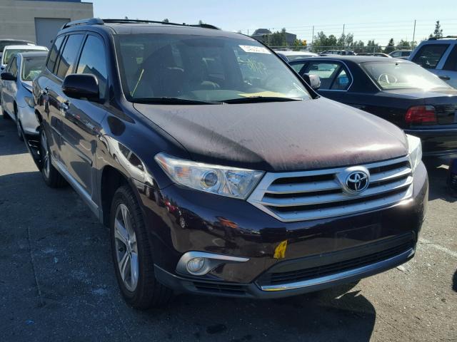 5TDYK3EH0CS066434 - 2012 TOYOTA HIGHLANDER MAROON photo 1