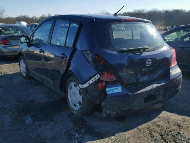 3N1BC13EX7L384320 - 2007 NISSAN VERSA S BLUE photo 3