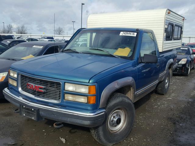 1GTGK24J8WZ515274 - 1998 GMC SIERRA K25 GREEN photo 2