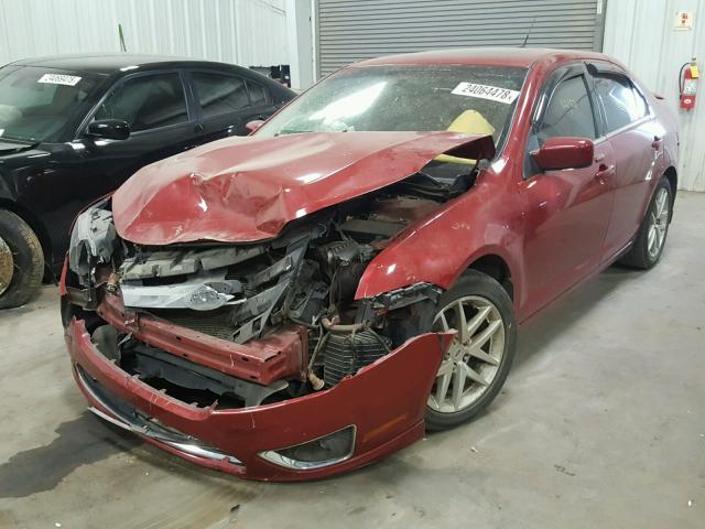 3FAHP0JA2AR242835 - 2010 FORD FUSION SEL RED photo 2