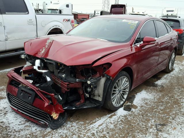 3FA6P0HD1ER147485 - 2014 FORD FUSION SE RED photo 2