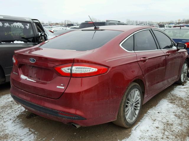 3FA6P0HD1ER147485 - 2014 FORD FUSION SE RED photo 4