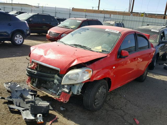 KL1TD56687B054839 - 2007 CHEVROLET AVEO BASE RED photo 2