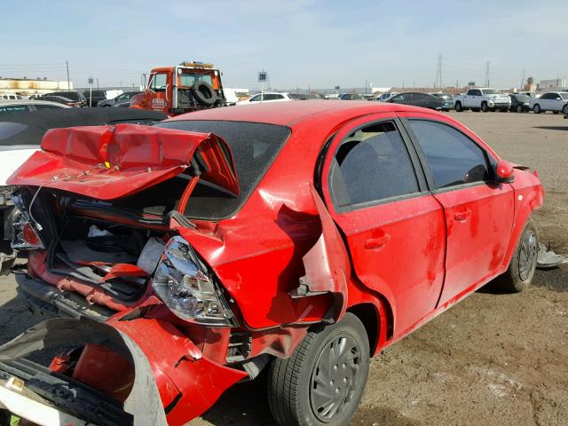 KL1TD56687B054839 - 2007 CHEVROLET AVEO BASE RED photo 4