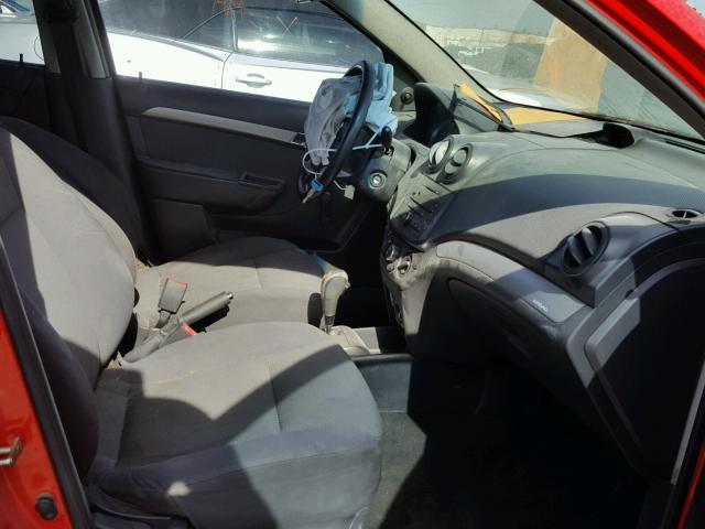 KL1TD56687B054839 - 2007 CHEVROLET AVEO BASE Czerwony zdjęcie 5