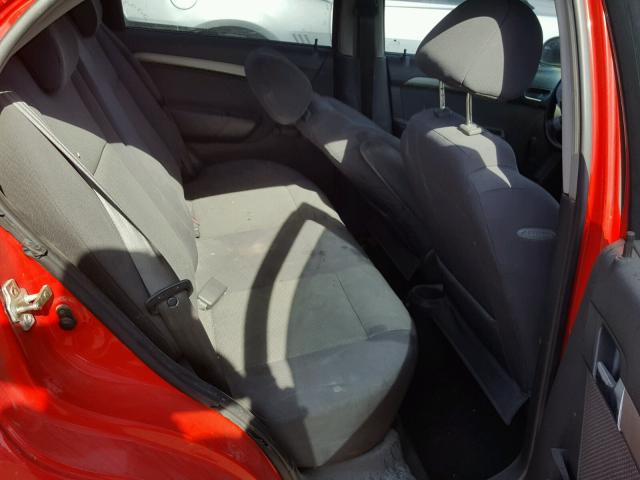 KL1TD56687B054839 - 2007 CHEVROLET AVEO BASE Czerwony zdjęcie 6