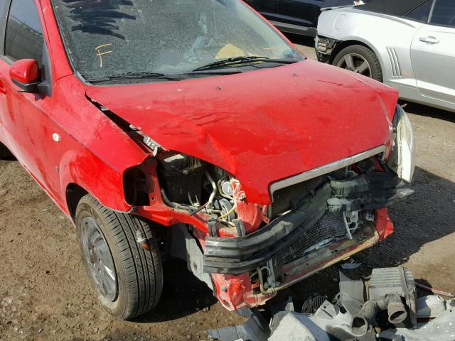 KL1TD56687B054839 - 2007 CHEVROLET AVEO BASE RED photo 9