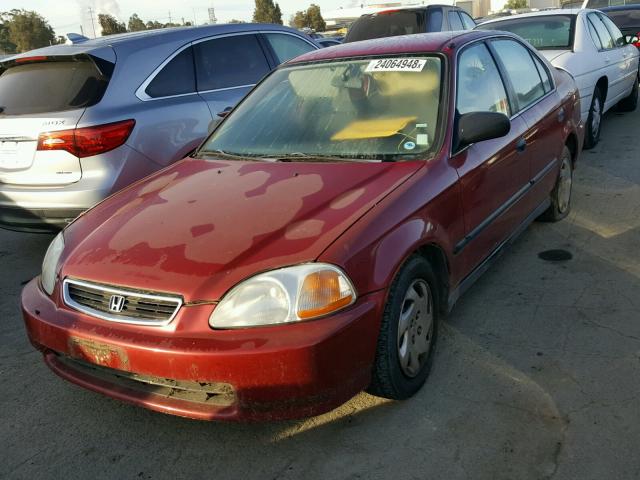 1HGEJ6678VL016934 - 1997 HONDA CIVIC LX RED photo 2