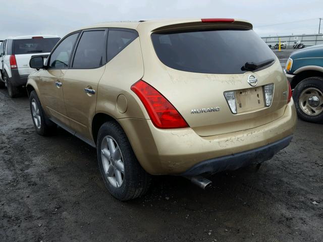 JN8AZ08T73W112079 - 2003 NISSAN MURANO SL GOLD photo 3