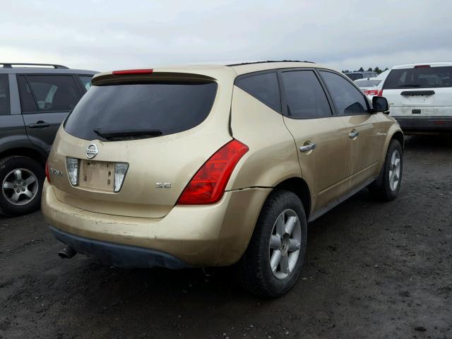 JN8AZ08T73W112079 - 2003 NISSAN MURANO SL GOLD photo 4