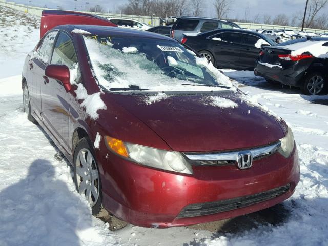 1HGFA16508L101311 - 2008 HONDA CIVIC LX BURGUNDY photo 1