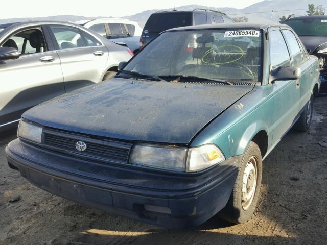 1NXAE91A2NZ295387 - 1992 TOYOTA COROLLA GREEN photo 2