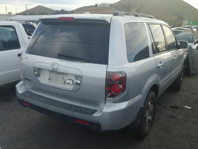 5FNYF28726B051282 - 2006 HONDA PILOT EX SILVER photo 4