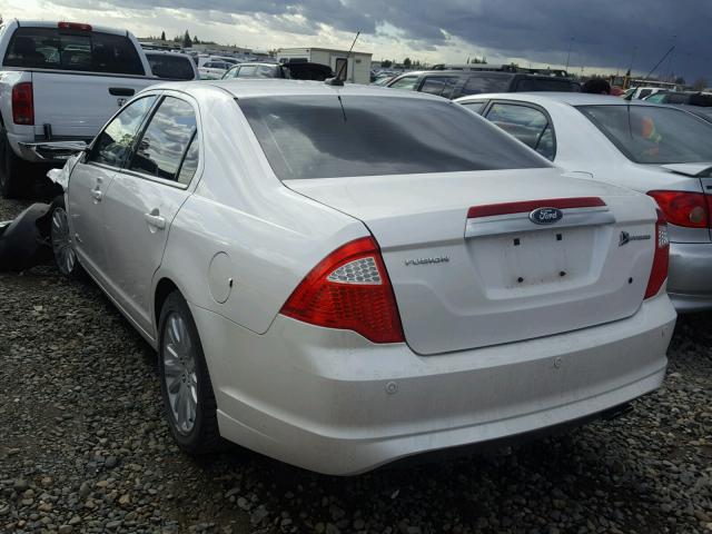 3FADP0L37AR412636 - 2010 FORD FUSION HYB WHITE photo 3