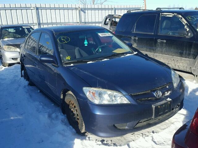 2HGES166X4H927379 - 2004 HONDA CIVIC LX BLUE photo 1