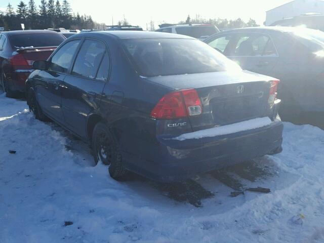 2HGES166X4H927379 - 2004 HONDA CIVIC LX BLUE photo 3