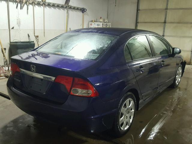 19XFA165X9E046939 - 2009 HONDA CIVIC LX BLUE photo 4