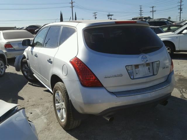 JN8AZ08W36W516799 - 2006 NISSAN MURANO SL SILVER photo 3