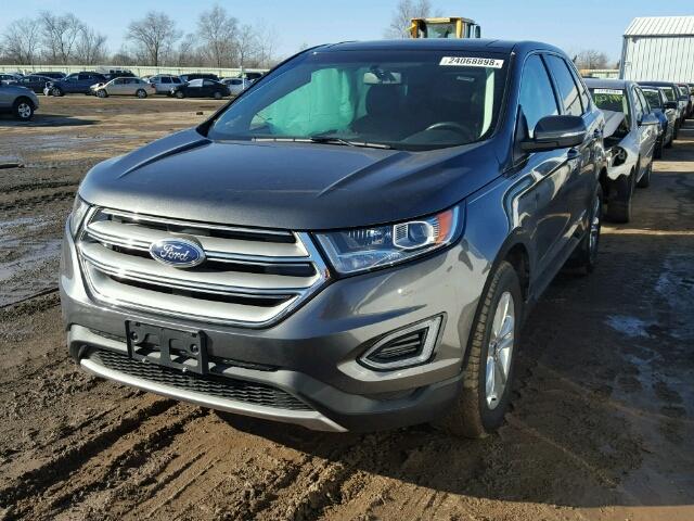 2FMTK4J98FBB24208 - 2015 FORD EDGE SEL CHARCOAL photo 2