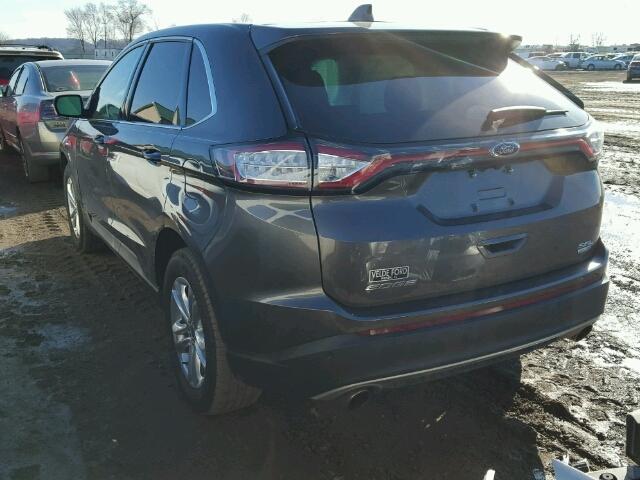 2FMTK4J98FBB24208 - 2015 FORD EDGE SEL CHARCOAL photo 3