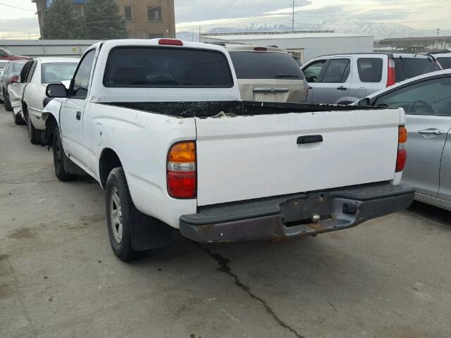 5TENL42N62Z095115 - 2002 TOYOTA TACOMA WHITE photo 3