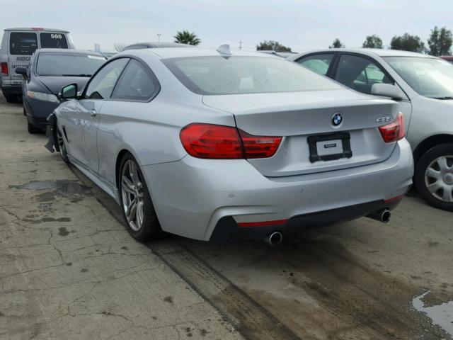 WBA3R1C5XEF729396 - 2014 BMW 435 I SILVER photo 3