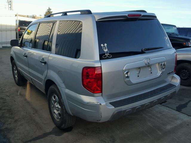 2HKYF18674H604069 - 2004 HONDA PILOT EXL SILVER photo 3