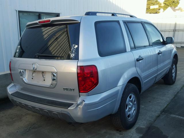 2HKYF18674H604069 - 2004 HONDA PILOT EXL SILVER photo 4