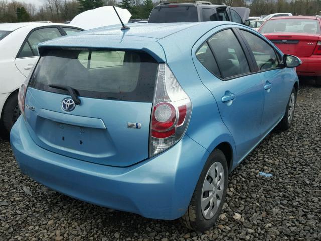 JTDKDTB33C1025818 - 2012 TOYOTA PRIUS C TEAL photo 4