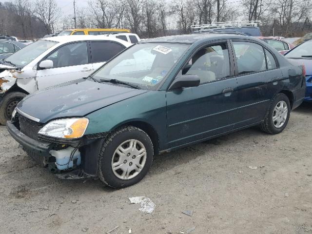 2HGES16501H603571 - 2001 HONDA CIVIC LX GREEN photo 2