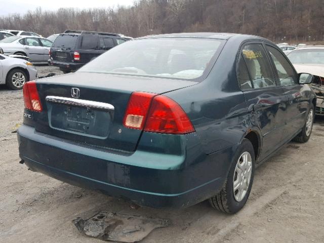 2HGES16501H603571 - 2001 HONDA CIVIC LX GREEN photo 4