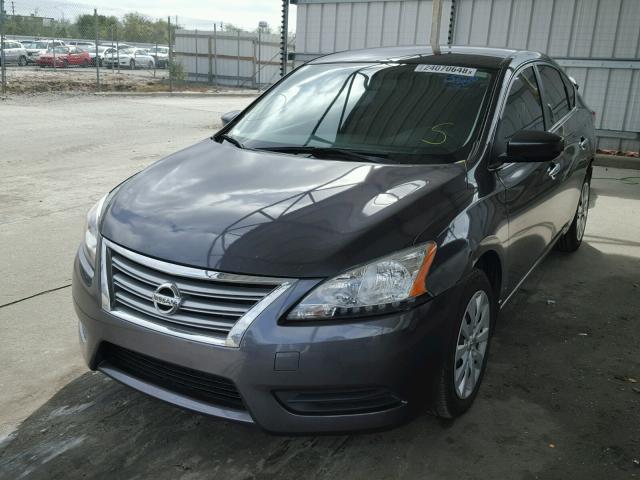 3N1AB7AP7EL662545 - 2014 NISSAN SENTRA S SILVER photo 2