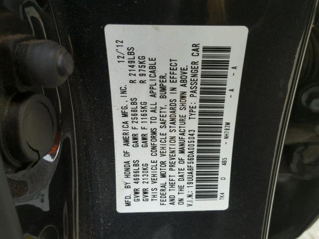 19UUA8F56DA005043 - 2013 ACURA TL TECH BLACK photo 10