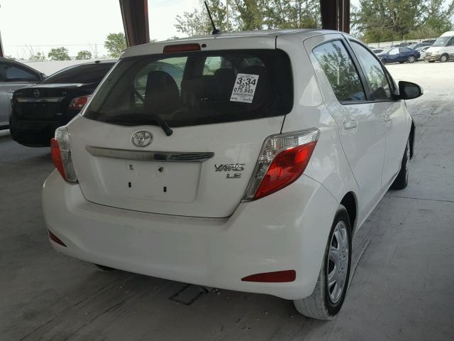 JTDKTUD35DD561563 - 2013 TOYOTA YARIS WHITE photo 4