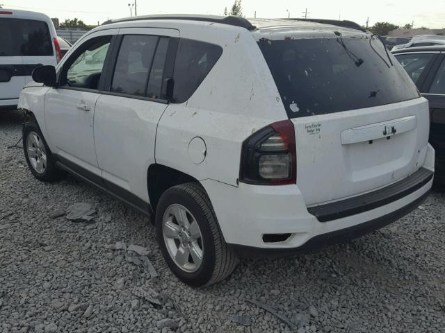 1C4NJCBA5ED573342 - 2014 JEEP COMPASS SP WHITE photo 3